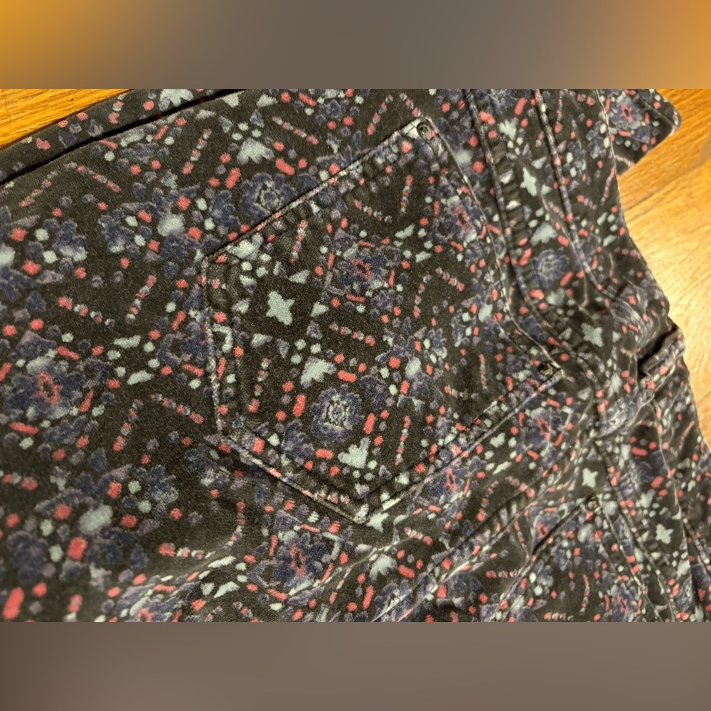 Free People Purple Velvet Skinny leg Pants Jeans 24 low rise - Picture 5 of 5